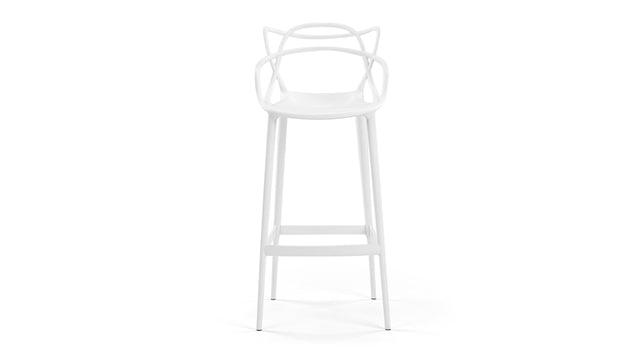 Masters - Masters Bar Stool, White, 29.5