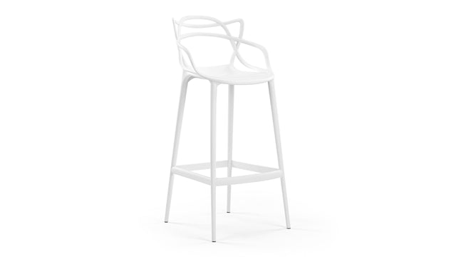 Masters - Masters Bar Stool, White, 29.5