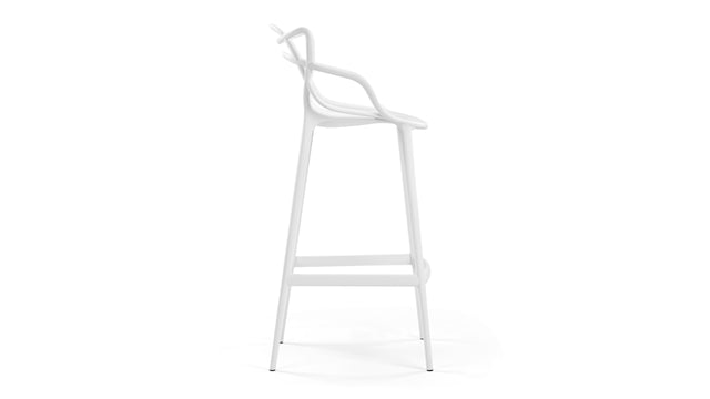 Masters - Masters Bar Stool, White, 29.5