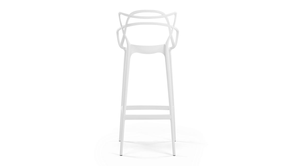 Masters - Masters Bar Stool, White, 29.5