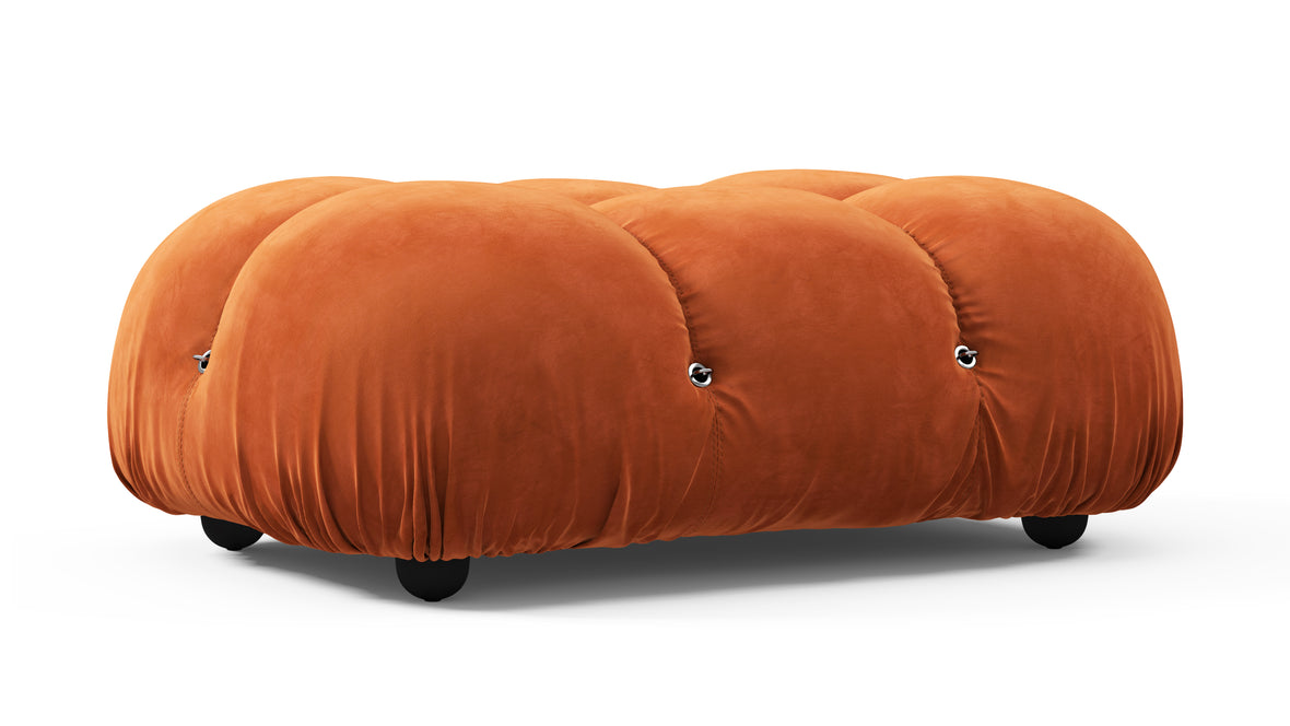 Bellini Ottoman - Mario Bellini Ottoman, Apricot Velvet