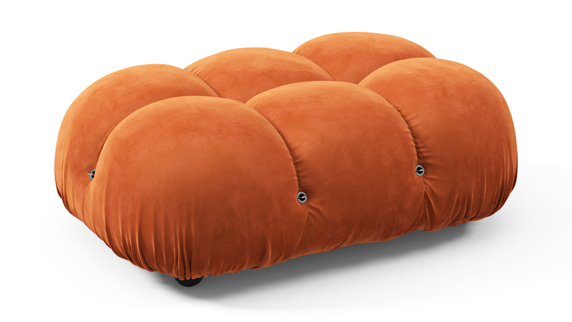 Bellini Ottoman - Mario Bellini Ottoman, Apricot Velvet