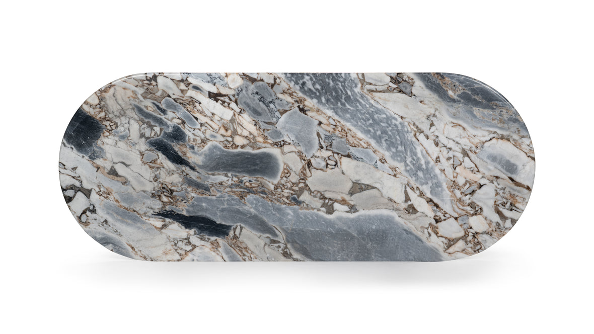 Dante - Dante Dining Table, Modellato Marble, 98in