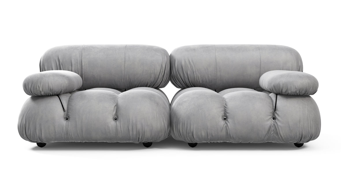 Bellini Sofa - Mario Bellini Two Seater Sofa, Light Gray Velvet