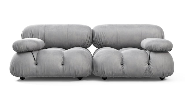 Bellini Sofa - Mario Bellini Two Seater Sofa, Light Gray Velvet