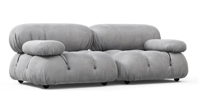 Bellini Sofa - Mario Bellini Two Seater Sofa, Light Gray Velvet