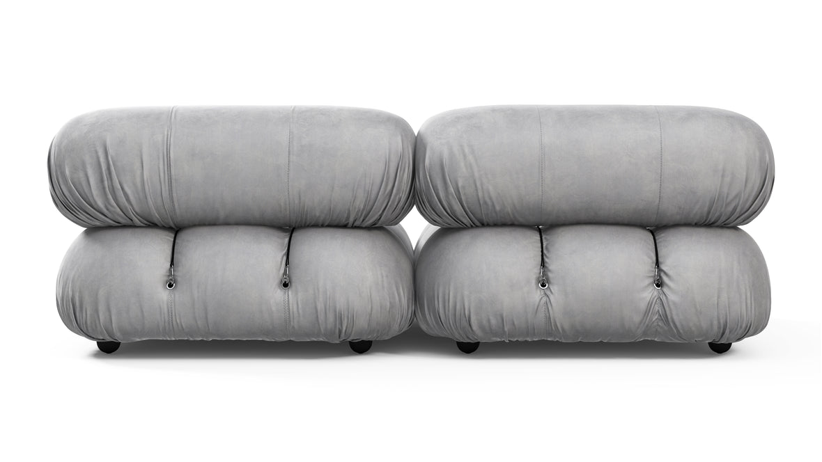Bellini Sofa - Mario Bellini Two Seater Sofa, Light Gray Velvet