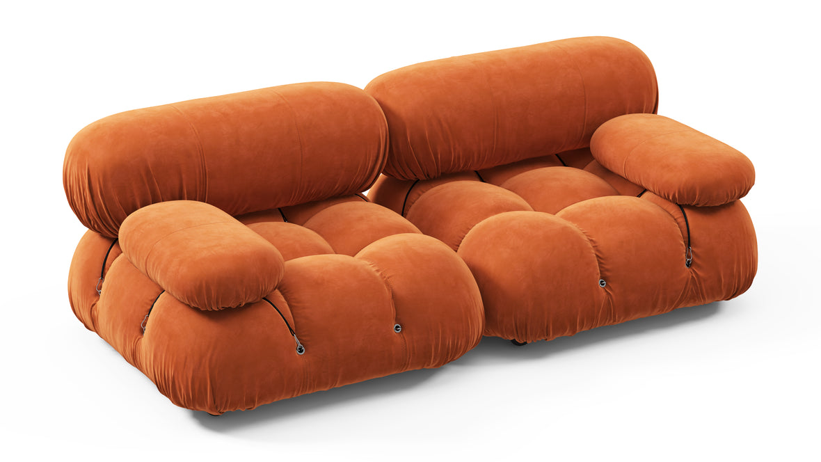 Bellini Sofa - Mario Bellini Two Seater Sofa, Apricot Velvet