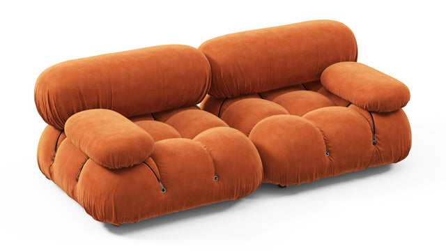 Bellini Sofa - Mario Bellini Two Seater Sofa, Apricot Velvet