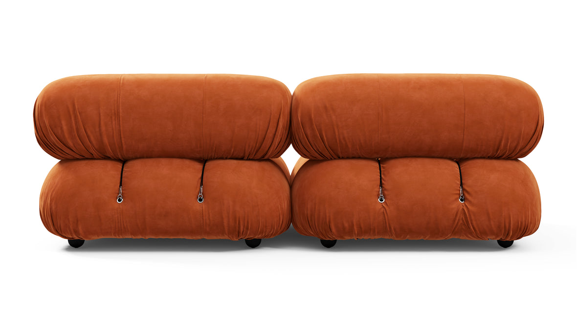 Bellini Sofa - Mario Bellini Two Seater Sofa, Apricot Velvet