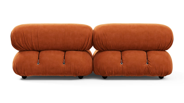 Bellini Sofa - Mario Bellini Two Seater Sofa, Apricot Velvet