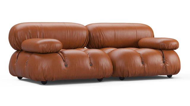 Bellini Sofa - Mario Bellini Two Seater Sofa, Tan Premium Leather