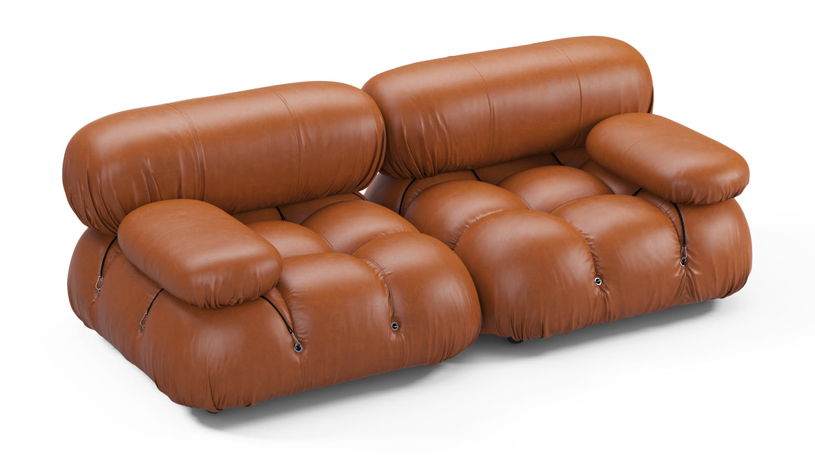 Bellini Sofa - Mario Bellini Two Seater Sofa, Tan Premium Leather