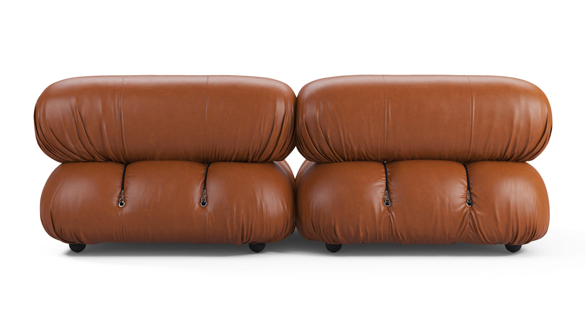 Bellini Sofa - Mario Bellini Two Seater Sofa, Tan Premium Leather