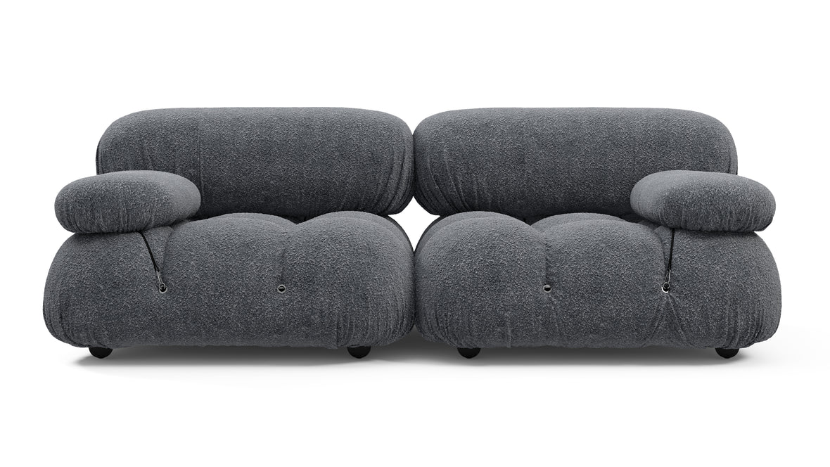 Bellini Sofa - Mario Bellini Two Seater Sofa, Gray Boucle