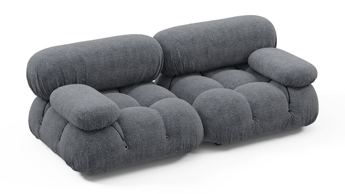 Bellini Sofa - Mario Bellini Two Seater Sofa, Gray Boucle