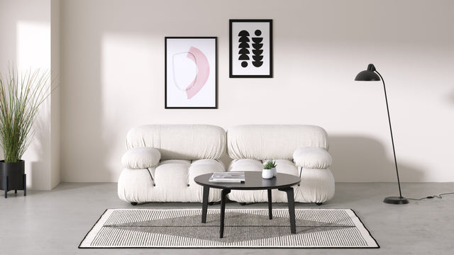 Bellini Sofa - Mario Bellini Two Seater Sofa, White Boucle