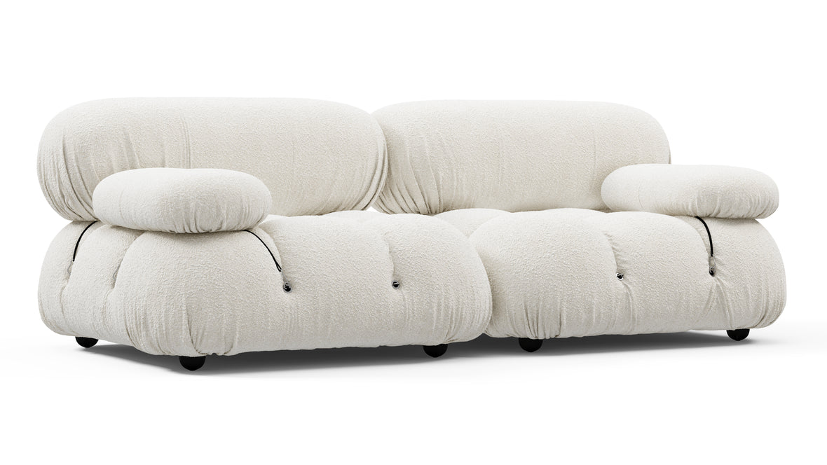 Bellini Sofa - Mario Bellini Two Seater Sofa, White Boucle