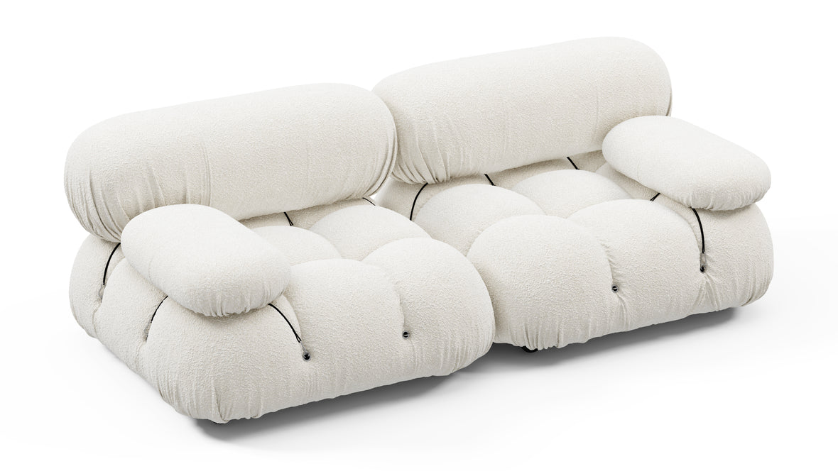 Bellini Sofa - Mario Bellini Two Seater Sofa, White Boucle
