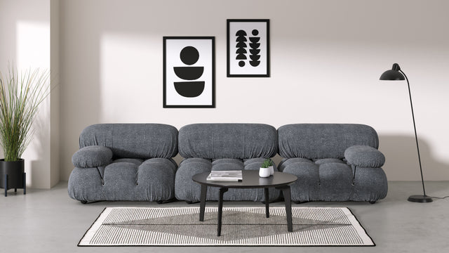 Bellini Sofa - Mario Bellini Three Seater Sofa, Gray Boucle