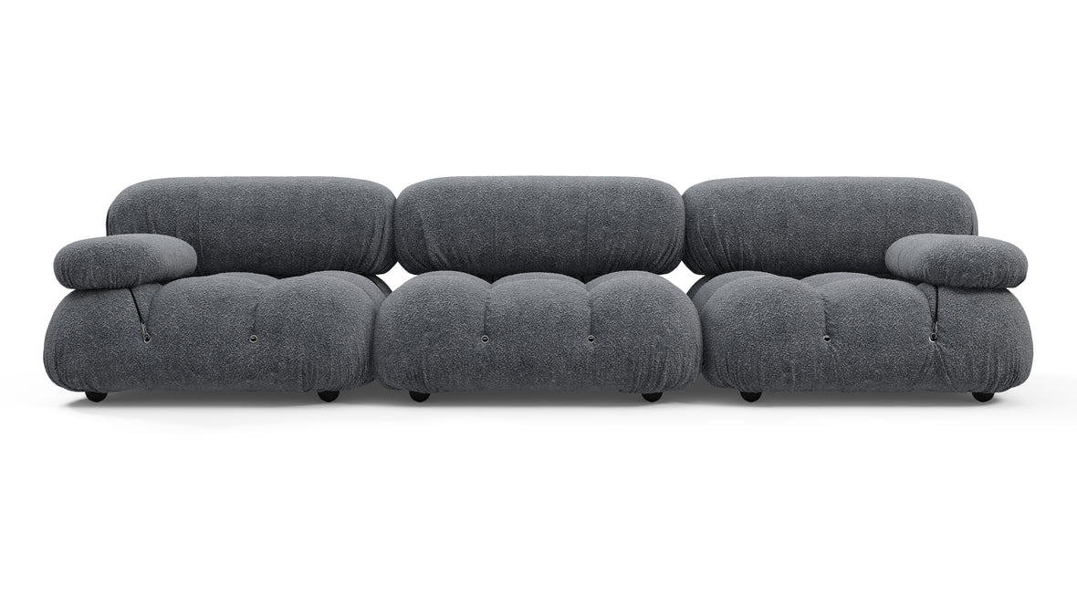 Bellini Sofa - Mario Bellini Three Seater Sofa, Gray Boucle