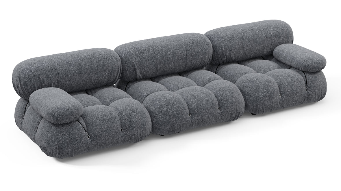 Bellini Sofa - Mario Bellini Three Seater Sofa, Gray Boucle