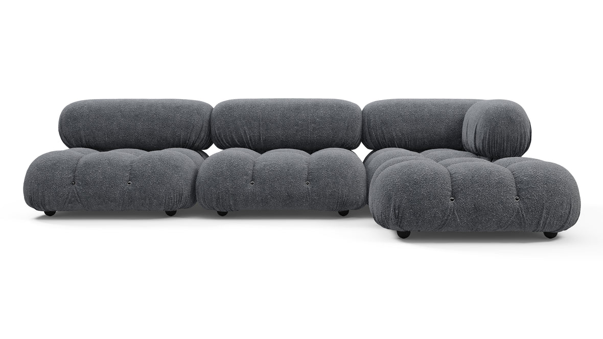 Bellini Sectional - Mario Bellini Sectional, Right Chaise, Gray Boucle
