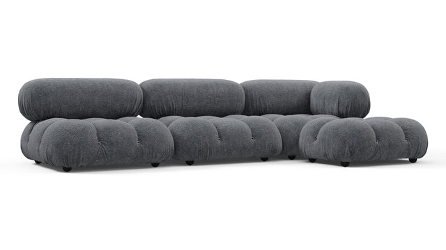 Bellini Sectional - Mario Bellini Sectional, Right Chaise, Gray Boucle