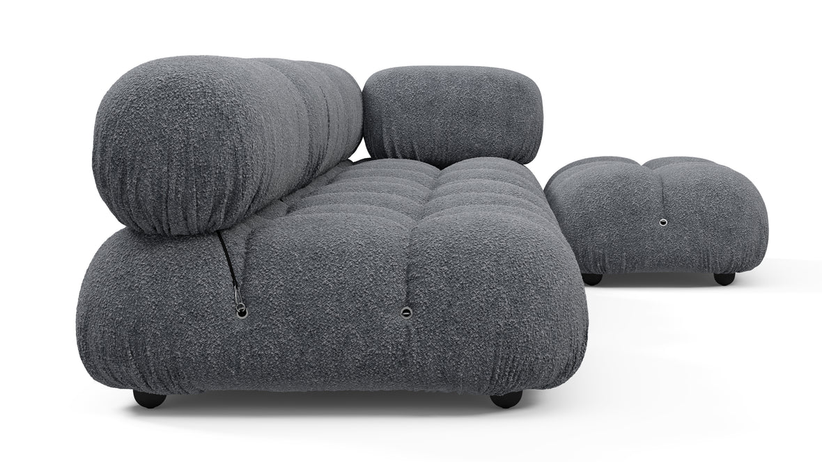 Bellini Sectional - Mario Bellini Sectional, Right Chaise, Gray Boucle