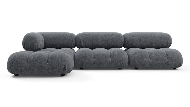 Bellini Sectional - Mario Bellini Sectional, Left Chaise, Gray Boucle