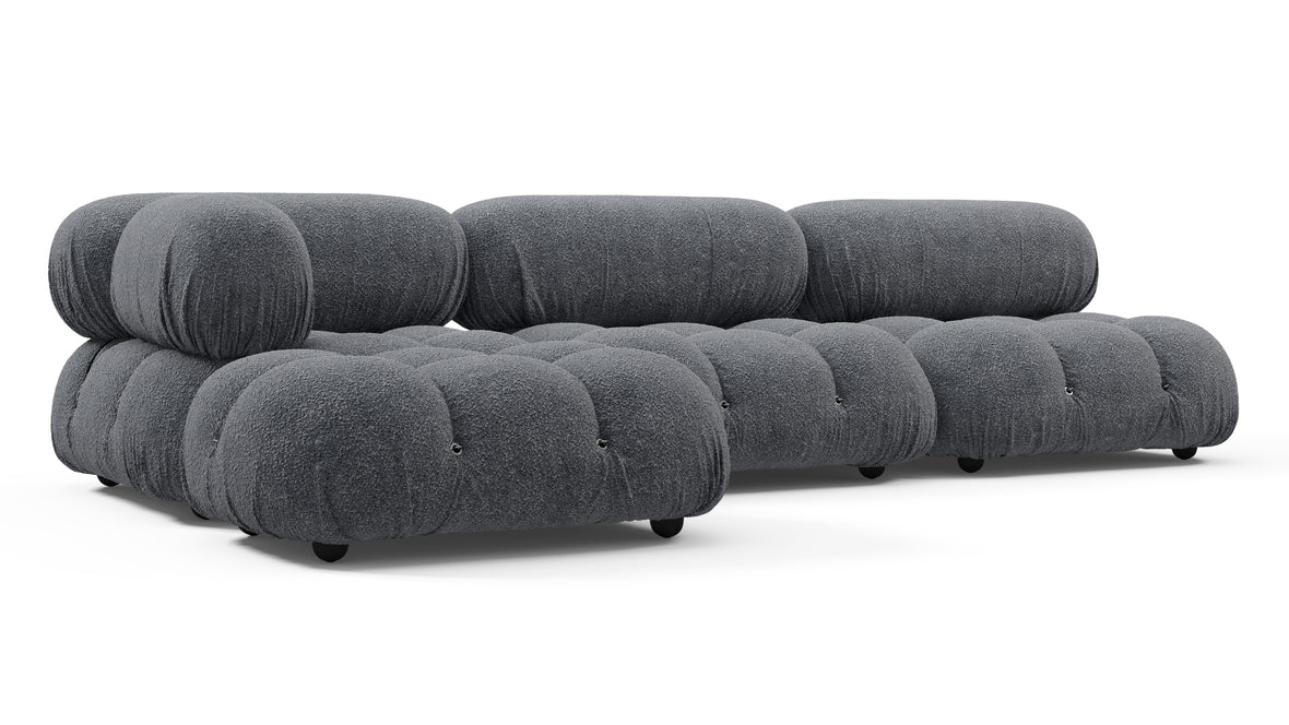 Bellini Sectional - Mario Bellini Sectional, Left Chaise, Gray Boucle