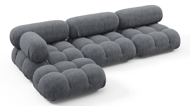 Bellini Sectional - Mario Bellini Sectional, Left Chaise, Gray Boucle