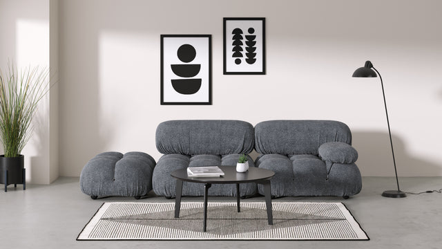 Bellini Sofa - Mario Bellini Open End Sofa, Left, Gray Boucle