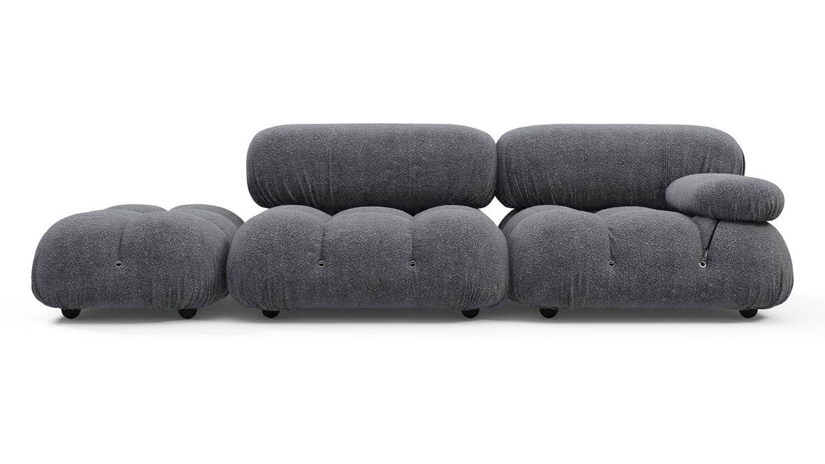 Bellini Sofa - Mario Bellini Open End Sofa, Left, Gray Boucle