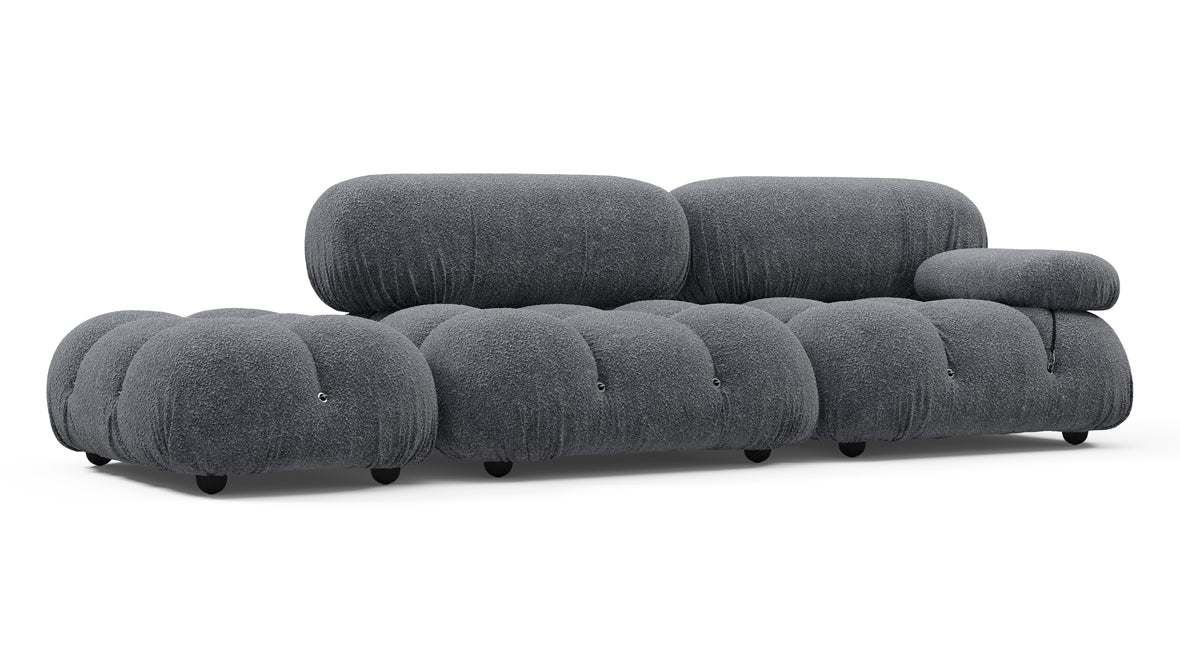 Bellini Sofa - Mario Bellini Open End Sofa, Left, Gray Boucle