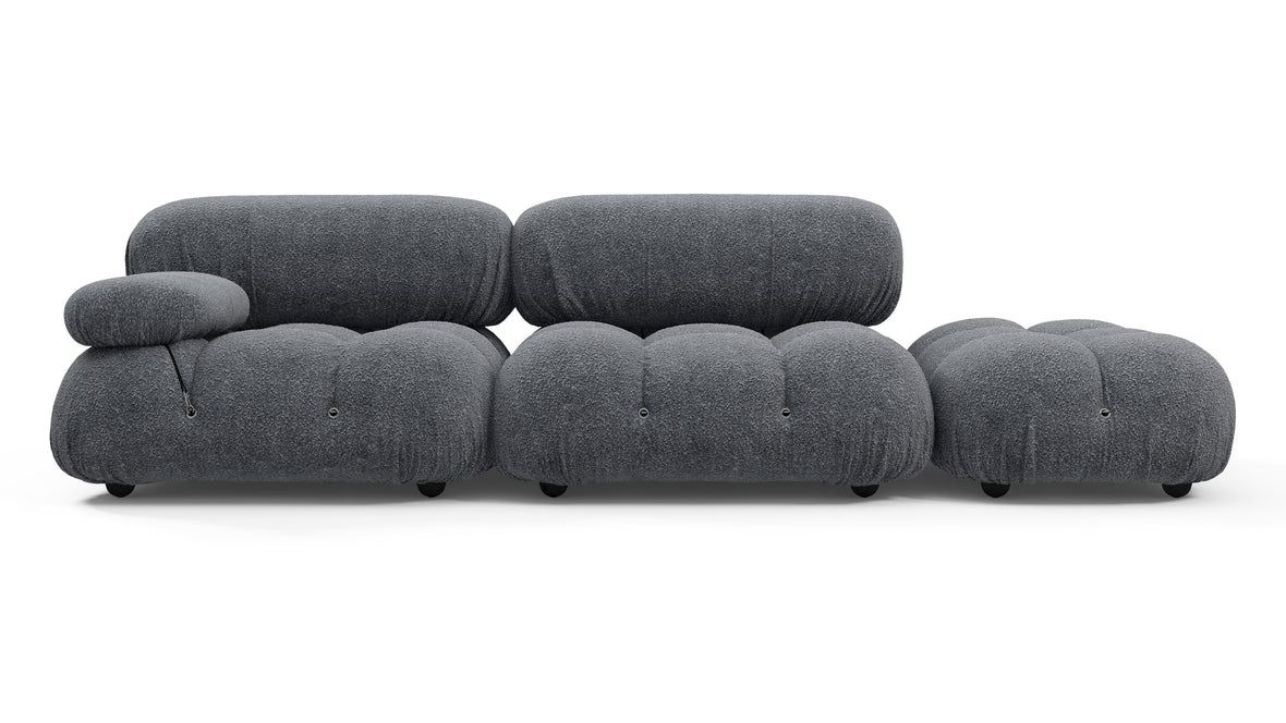Bellini Sofa - Mario Bellini Open End Sofa, Right, Gray Boucle
