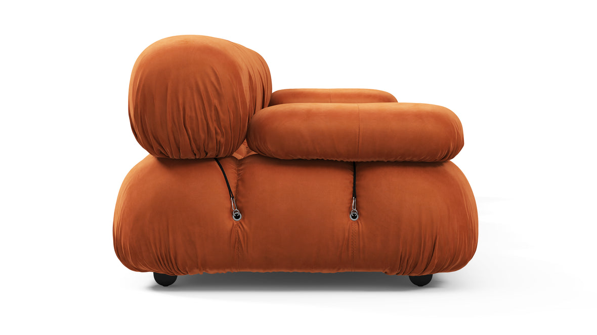 Bellini Sofa - Mario Bellini Three Seater Sofa, Apricot Velvet