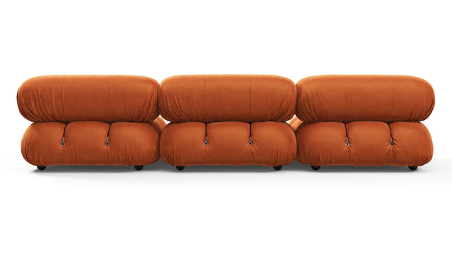 Bellini Sofa - Mario Bellini Three Seater Sofa, Apricot Velvet