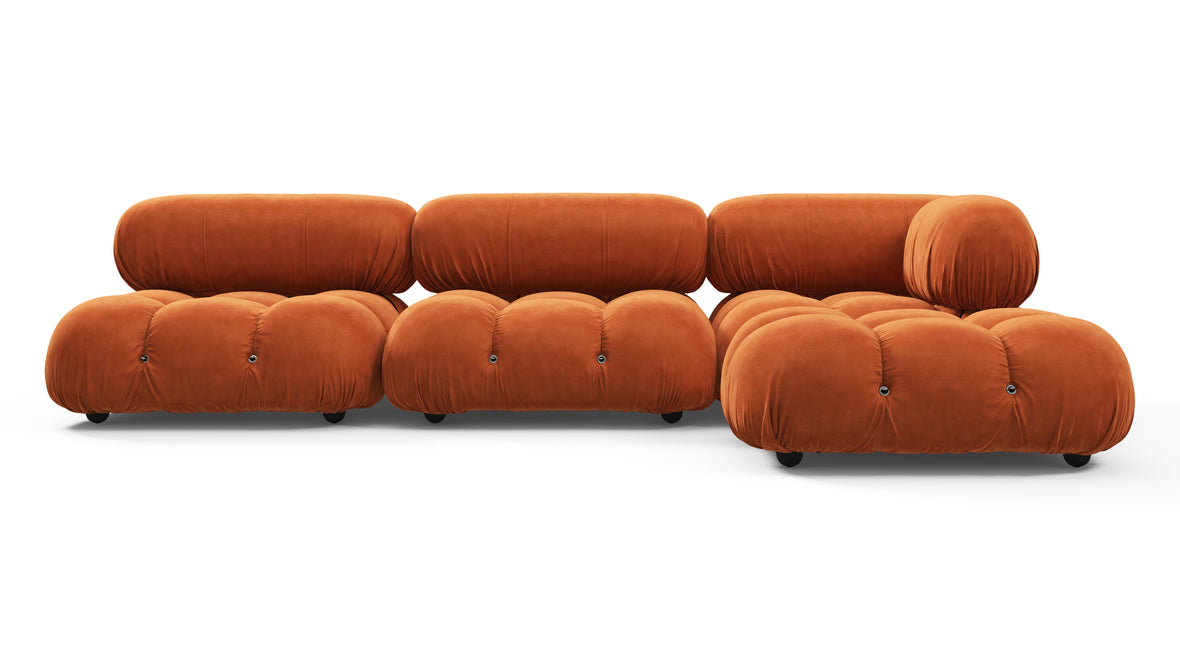 Bellini Sectional - Mario Bellini Sectional, Right Chaise, Apricot Velvet