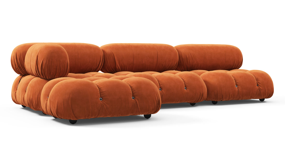 Bellini Sectional - Mario Bellini Sectional, Left Chaise, Apricot Velvet