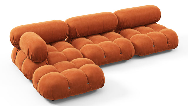 Bellini Sectional - Mario Bellini Sectional, Left Chaise, Apricot Velvet