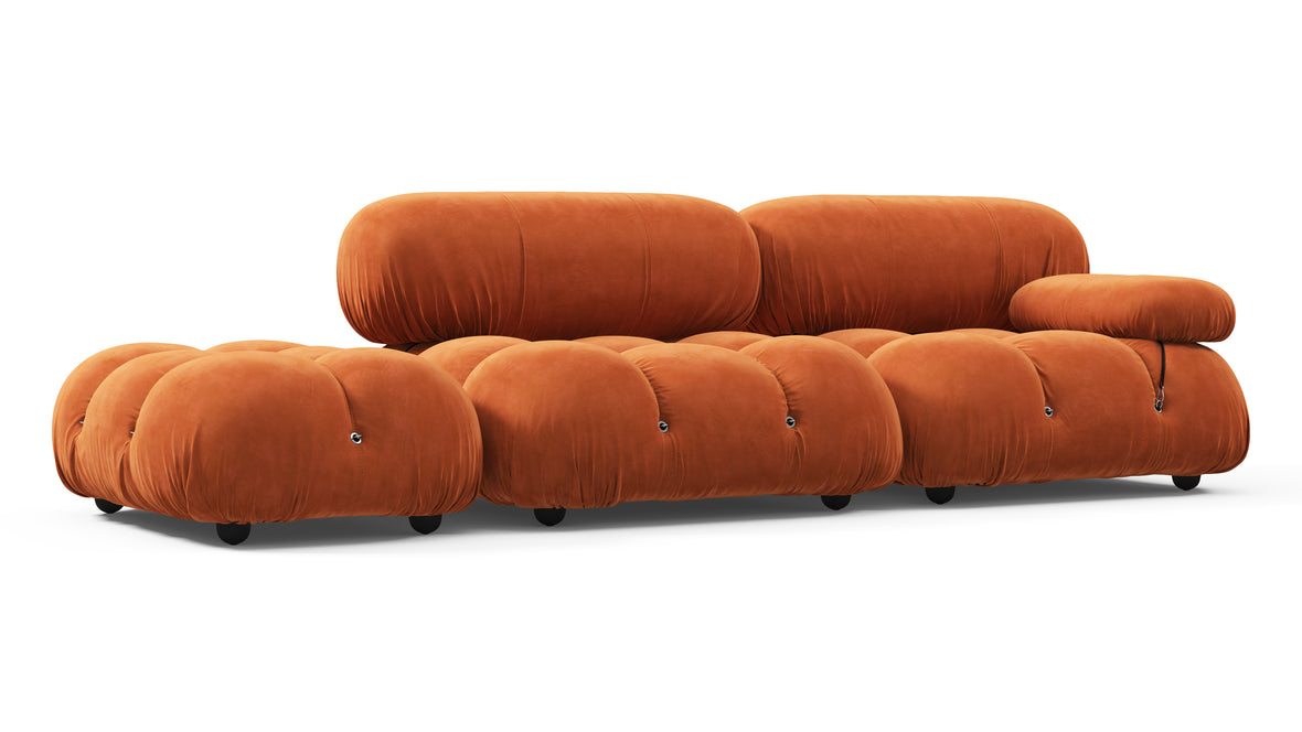 Bellini Sofa - Mario Bellini Open End Sofa, Left, Apricot Velvet