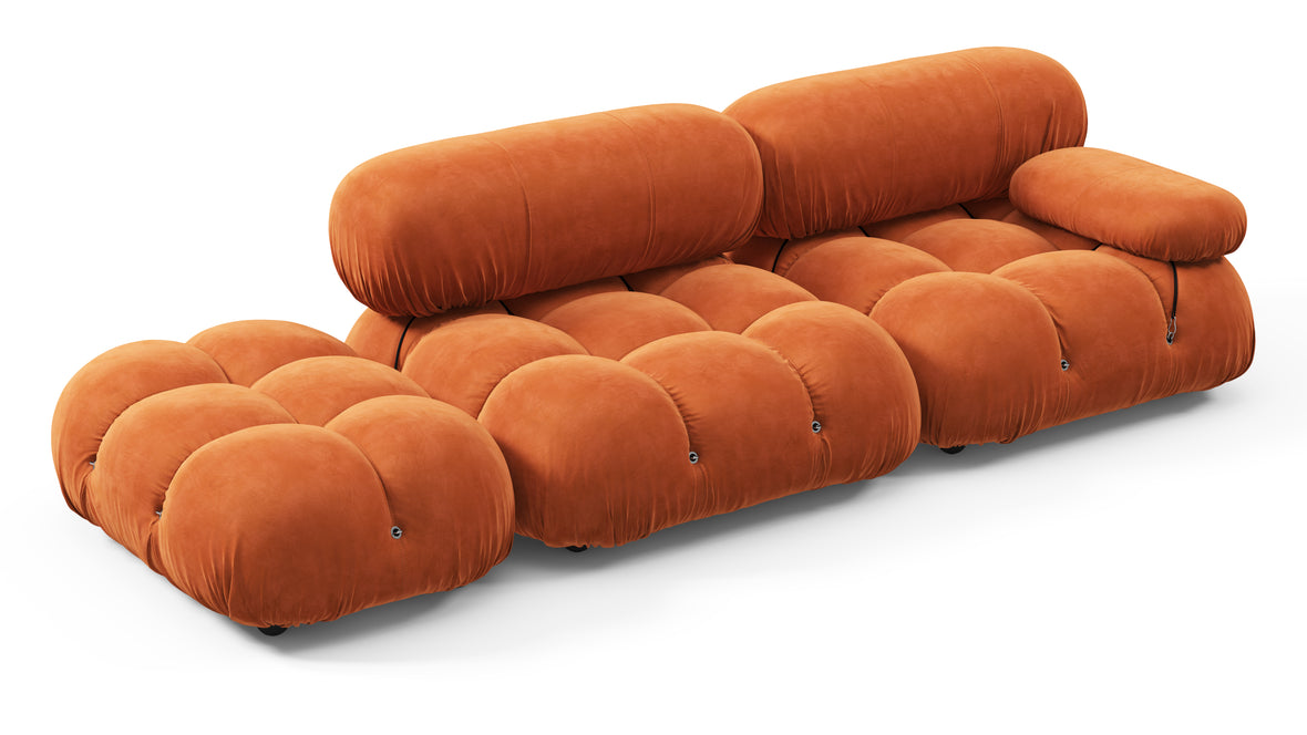 Bellini Sofa - Mario Bellini Open End Sofa, Left, Apricot Velvet