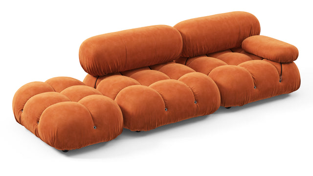 Bellini Sofa - Mario Bellini Open End Sofa, Left, Apricot Velvet