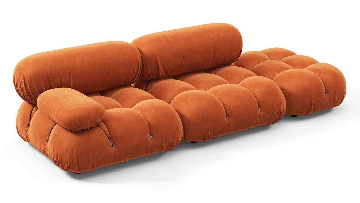 Bellini Sofa - Mario Bellini Open End Sofa, Right, Apricot Velvet