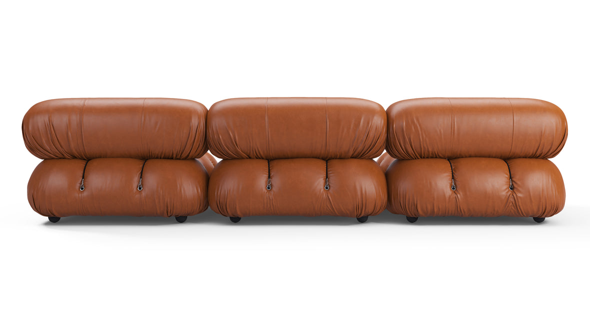 Bellini Sofa - Mario Bellini Three Seater Sofa, Tan Premium Leather