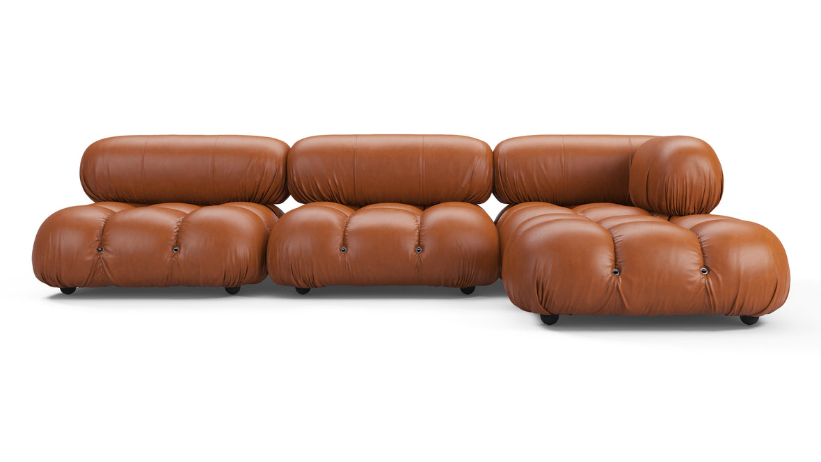 Bellini Sectional - Mario Bellini Sectional, Right Chaise, Tan Premium Leather
