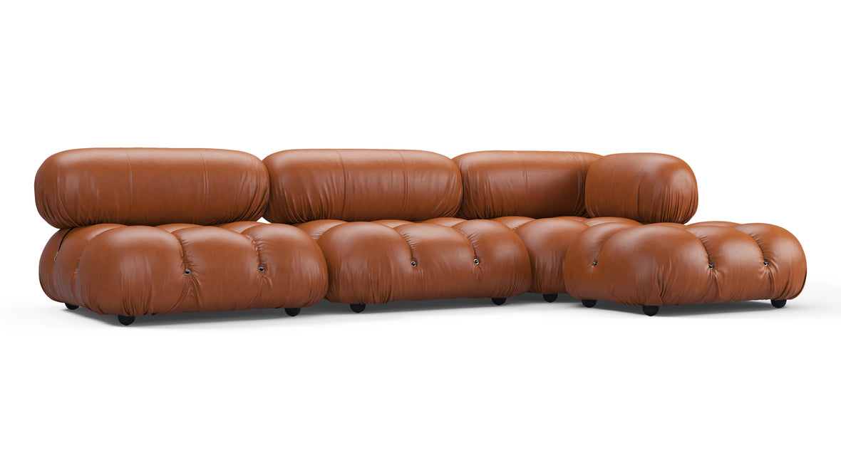 Bellini Sectional - Mario Bellini Sectional, Right Chaise, Tan Premium Leather