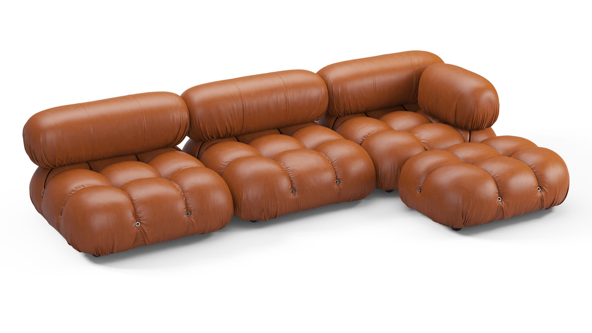 Bellini Sectional - Mario Bellini Sectional, Right Chaise, Tan Premium Leather