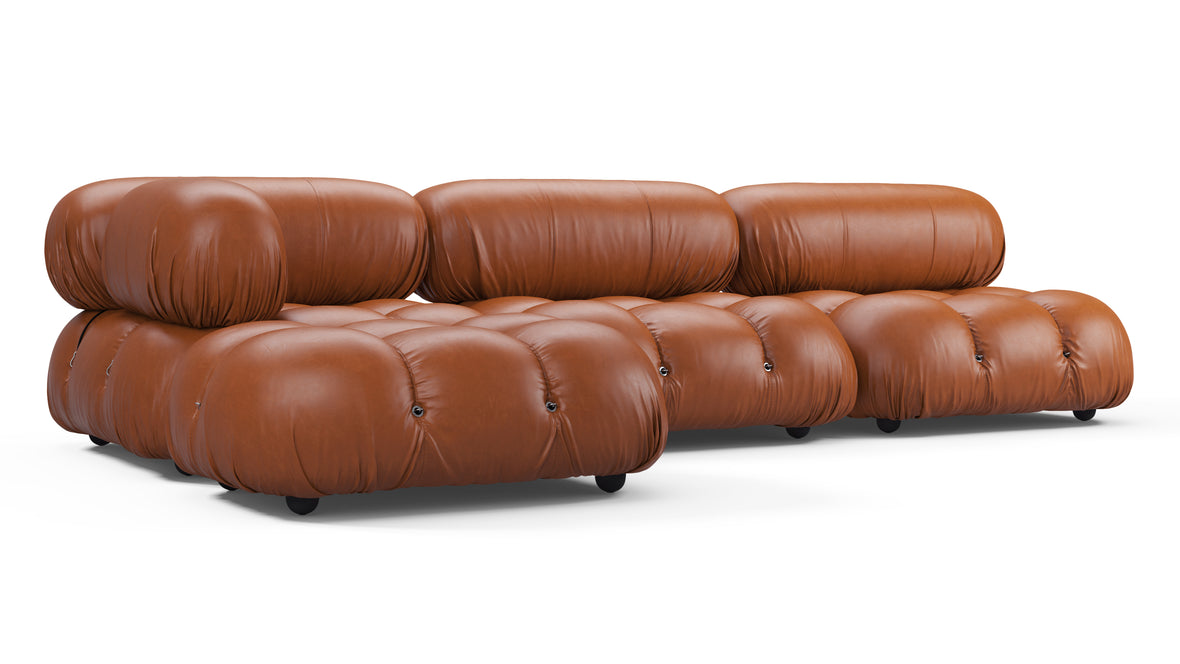 Bellini Sectional - Mario Bellini Sectional, Left Chaise, Tan Premium Leather
